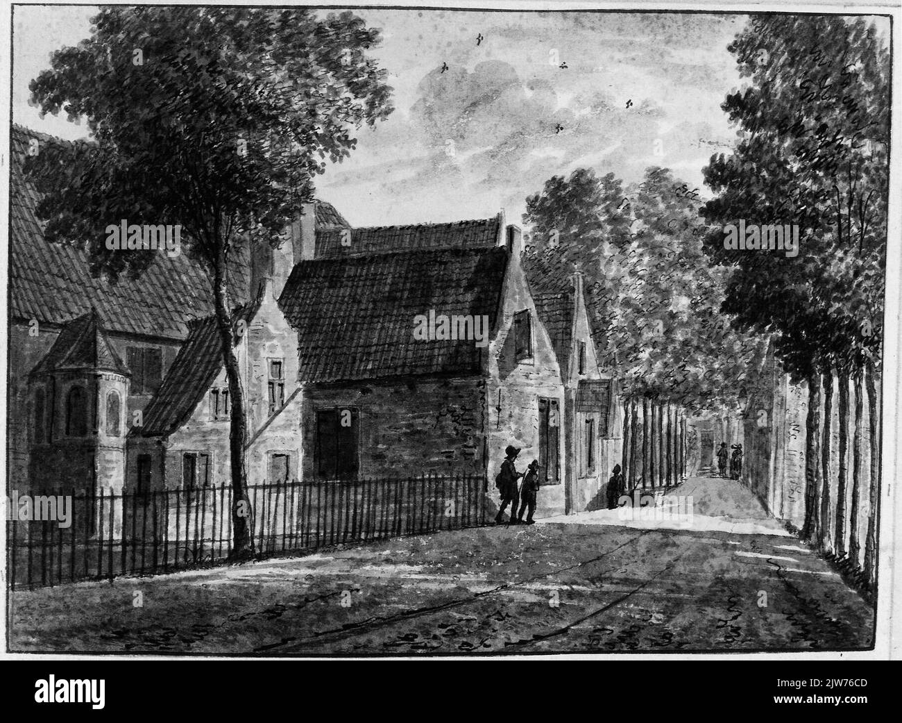 Vue des buts (ancien Observatoire) sur le Westsingel à Amersfoort. Banque D'Images