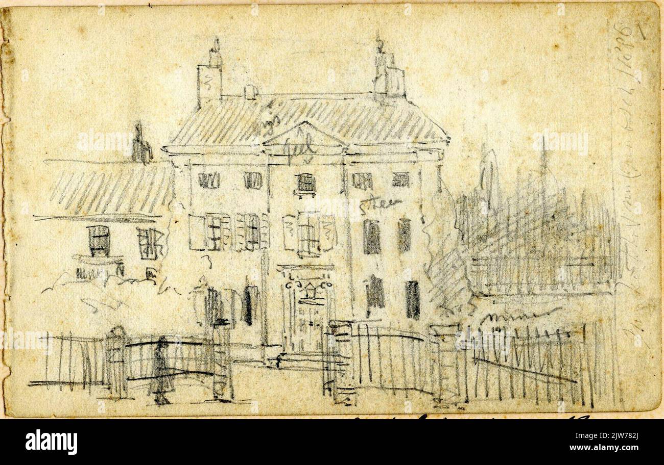 1886. Sur le site de cette maison, est en 18 ... / l'école publique a / h. Janskerkh. Construit. 'Stylo en noir recto r.o Banque D'Images