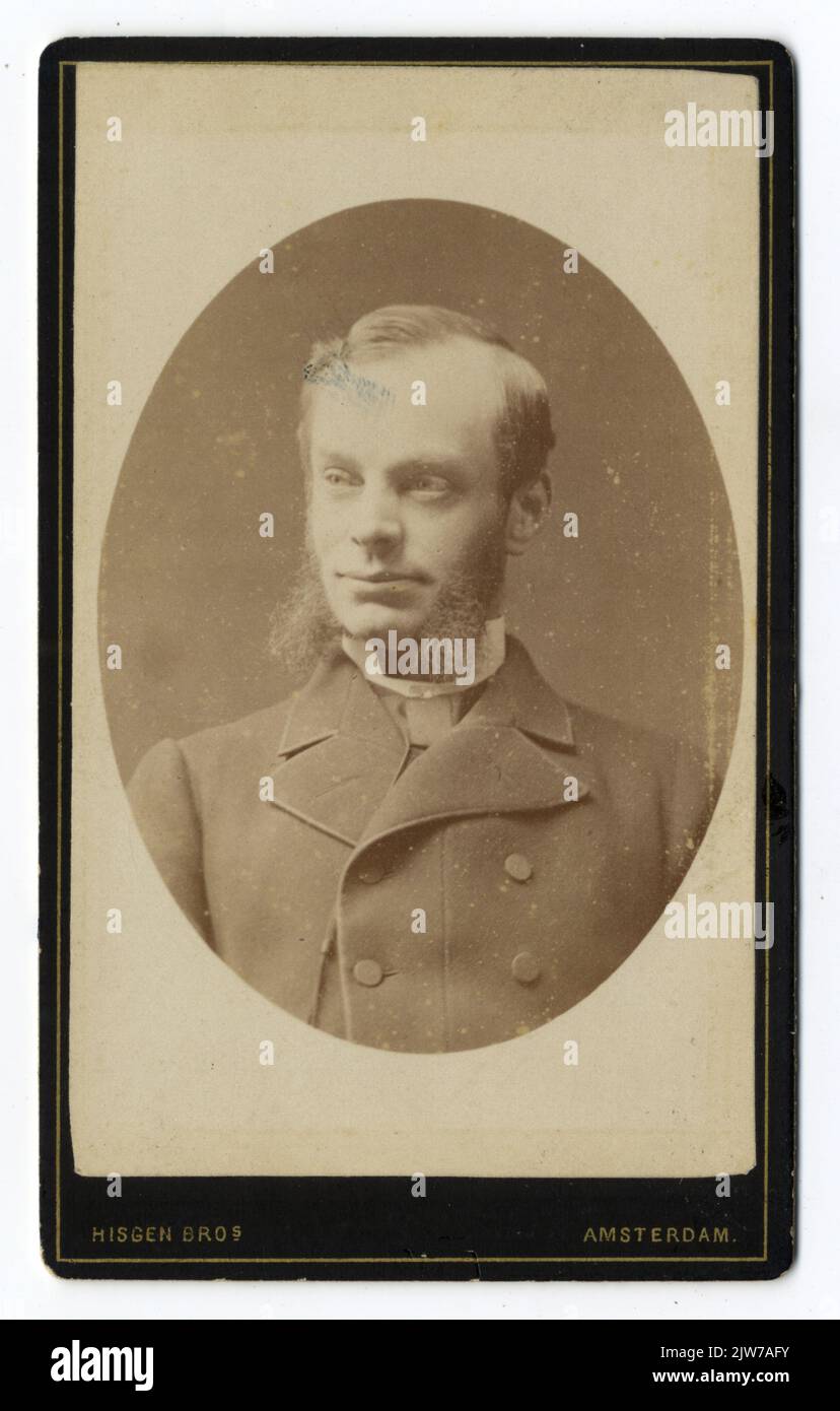 Portrait de M. Crommelin, né en 1838, juge au tribunal de district d'Utrecht (1878-1906), mort en 1907. Buste van avant, à Ovaal. Banque D'Images