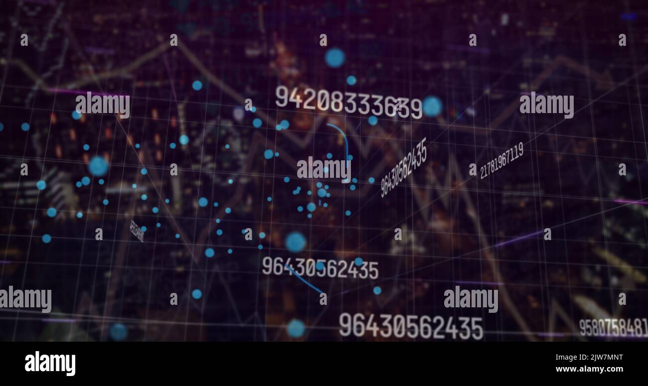 Image du traitement des données sur CityScape Banque D'Images