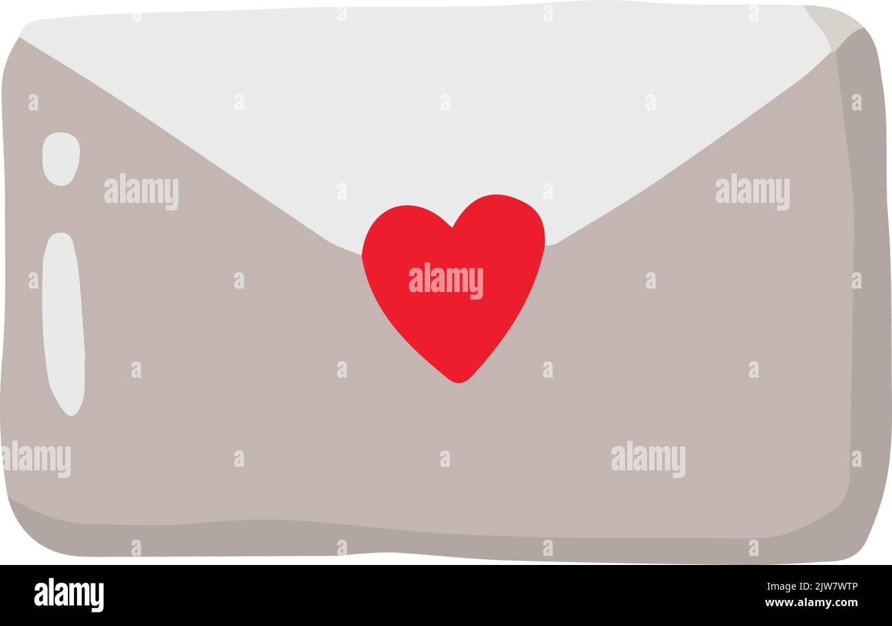 Illustration de lettre d'amour dessinée à la main isolée sur fond Illustration de Vecteur