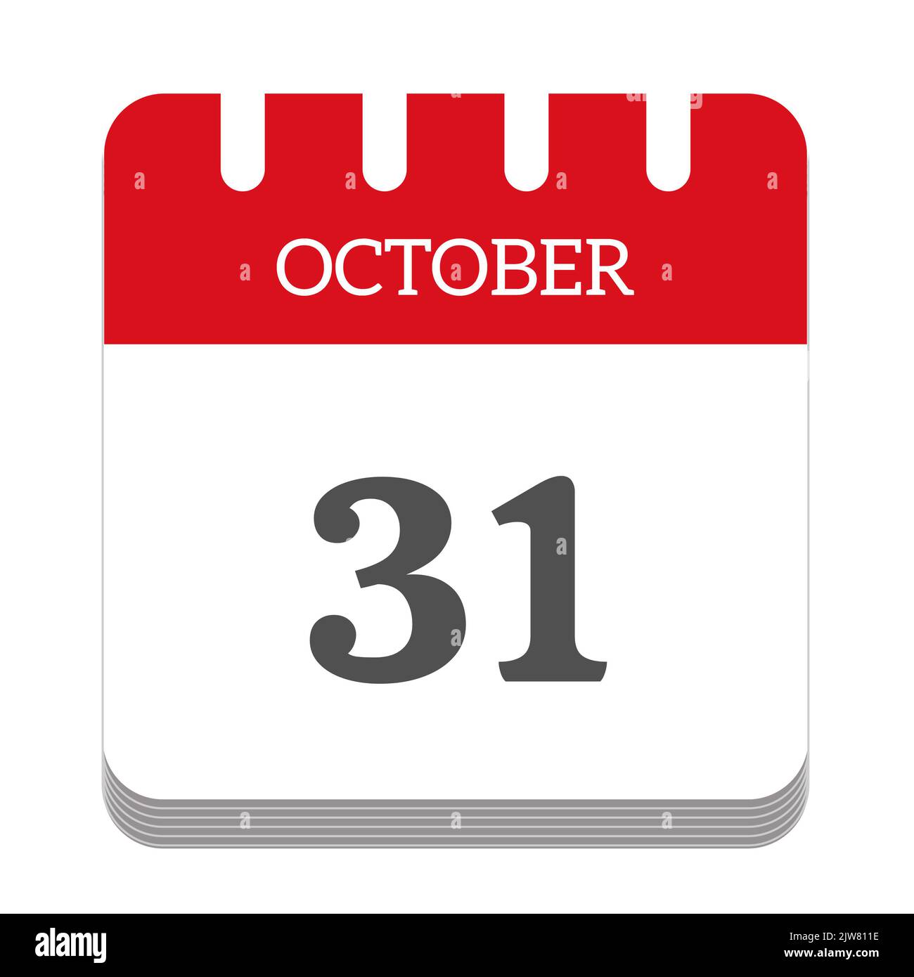 Icône de calendrier 31 octobre Banque D'Images