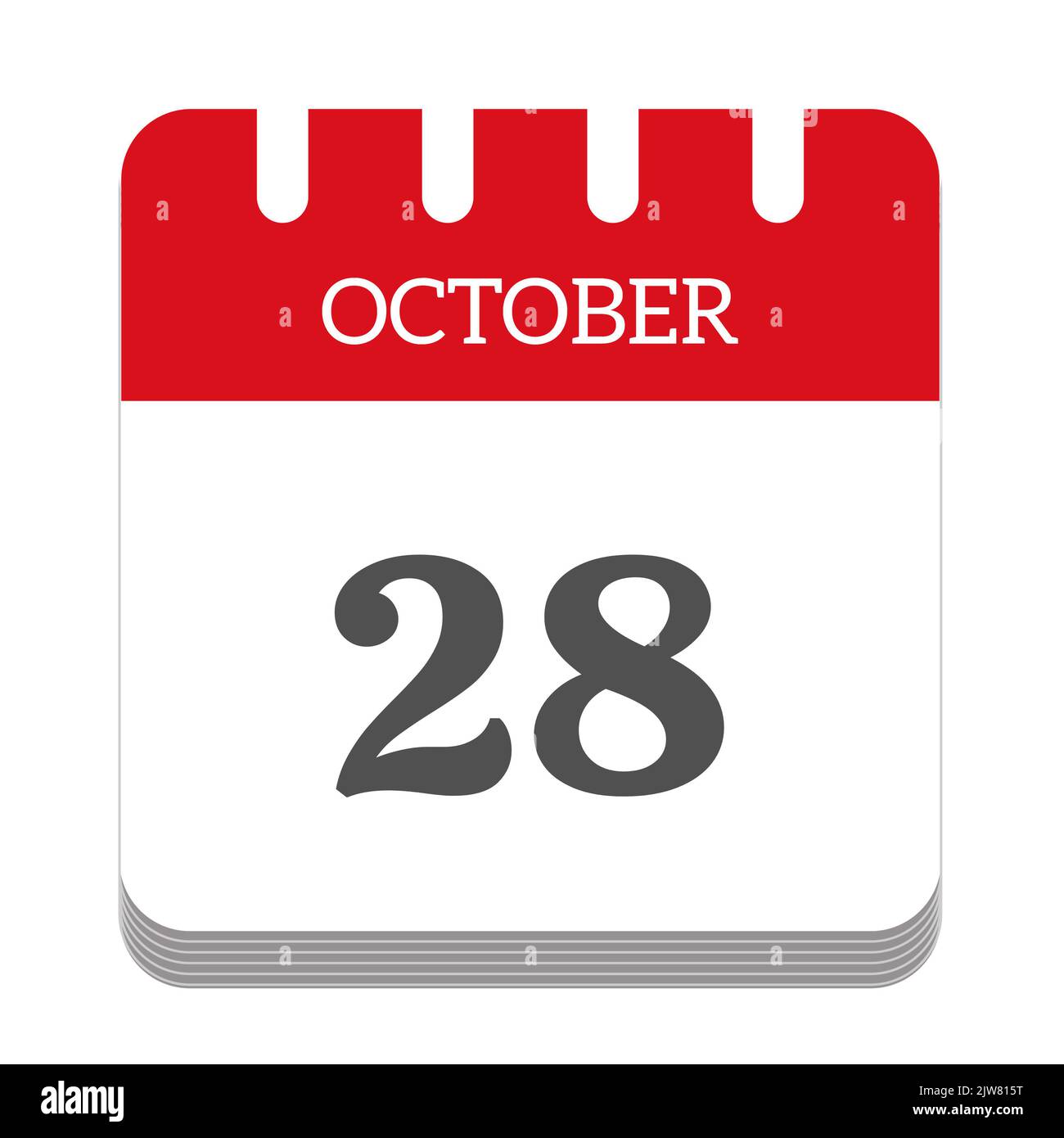 Icône de calendrier 28 octobre Banque D'Images
