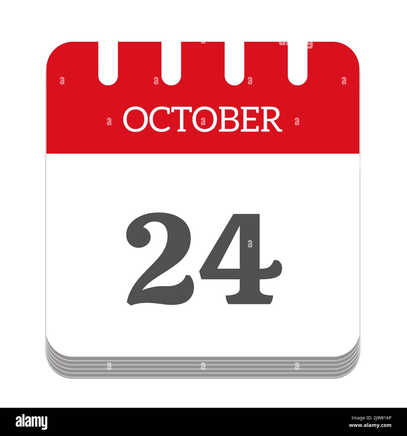 Icône de calendrier 24 octobre Banque D'Images