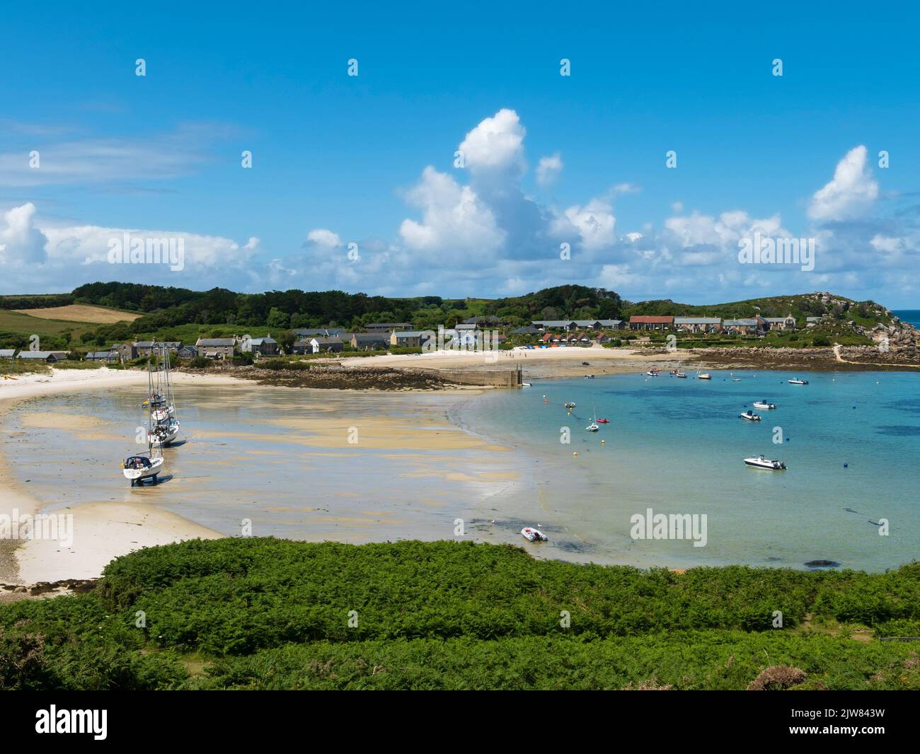 Old Grimsby, Tresco, Iles de Scilly, Cornouailles, Angleterre, ROYAUME-UNI. Banque D'Images