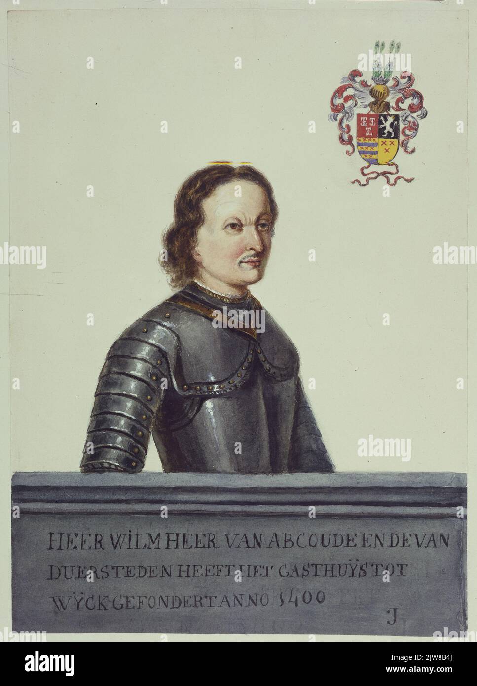 Lord Wilm Lord of Abcoude Ende van / Duersteden a les Gasthuys à / Wyck Gefondanno 1400. Banque D'Images