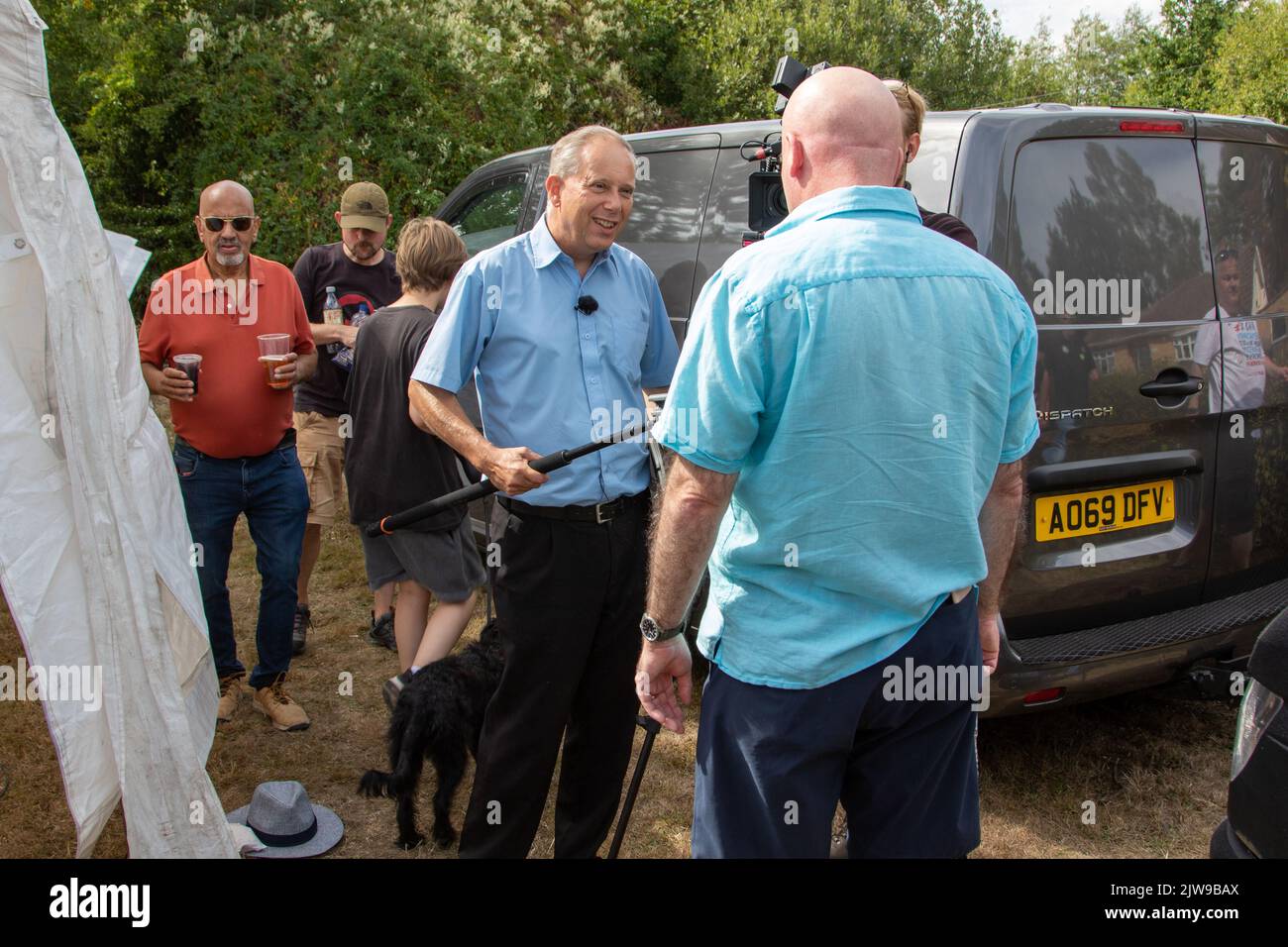 Le secrétaire général du syndicat RMT Mick Lynch assiste au rassemblement annuel de l'école Burston à Norfolk pour faire un discours. Banque D'Images