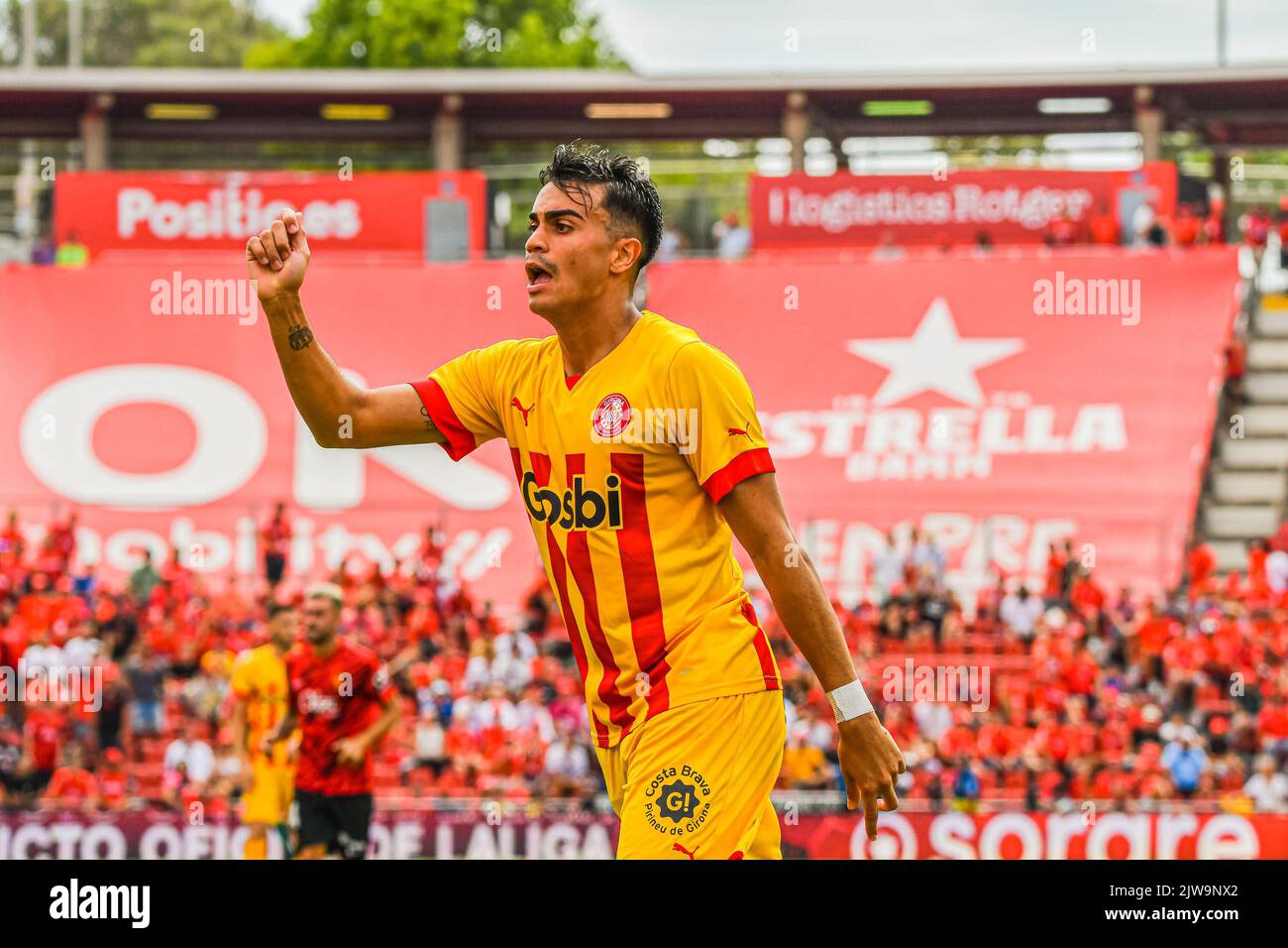 MALLORCA, ESPAGNE - SEPTEMBRE 3: Reinier Jesus de Gérone CF pendant le match entre le RCD Mallorca et Gérone CF de la Liga Santander sur 3 septembre 2022 à visiter le stade de Majorque son Moix à Majorque, Espagne. (Photo de Samuel Carreño/ PX Images) Banque D'Images