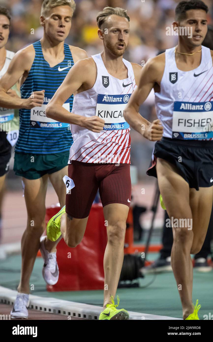William Kincaid, des États-Unis, participe au championnat masculin 5000m lors de l'Allianz Memorial Van Damme 2022, qui fait partie de la série Diamond League 2022 du King Bau Banque D'Images William Kincaid, des États-Unis, participe au championnat masculin 5000m lors de l'Allianz Memorial Van Damme 2022, qui fait partie de la série Diamond League 2022 du King Bau Banque D'Images