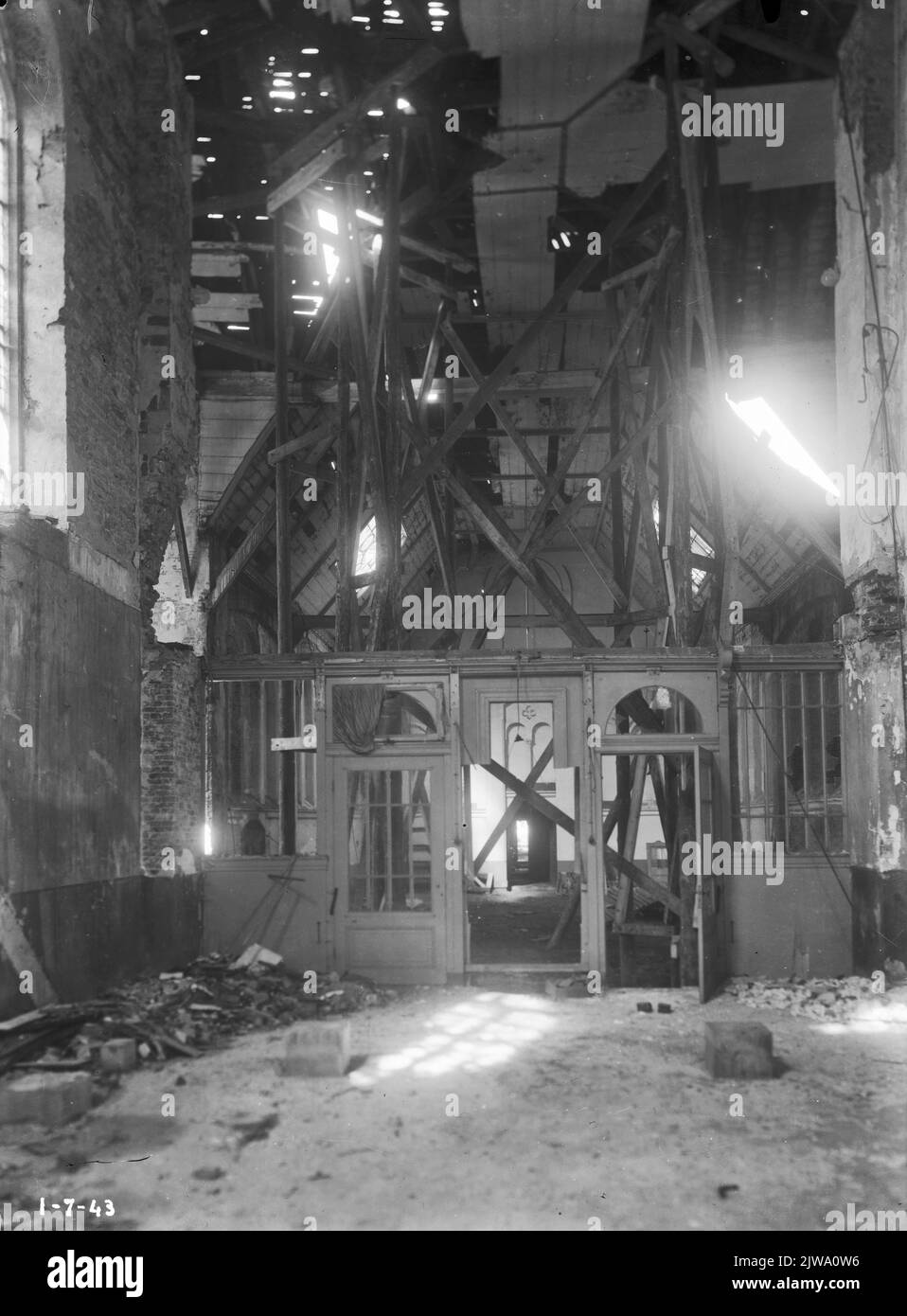 Intérieur du Geertekerk (Geertekerkhof) à Utrecht: Navire de la chorale. Banque D'Images