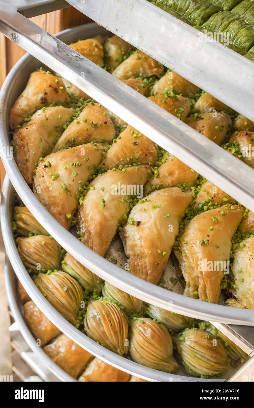 Baklava dessert turc traditionnel close-up Banque D'Images
