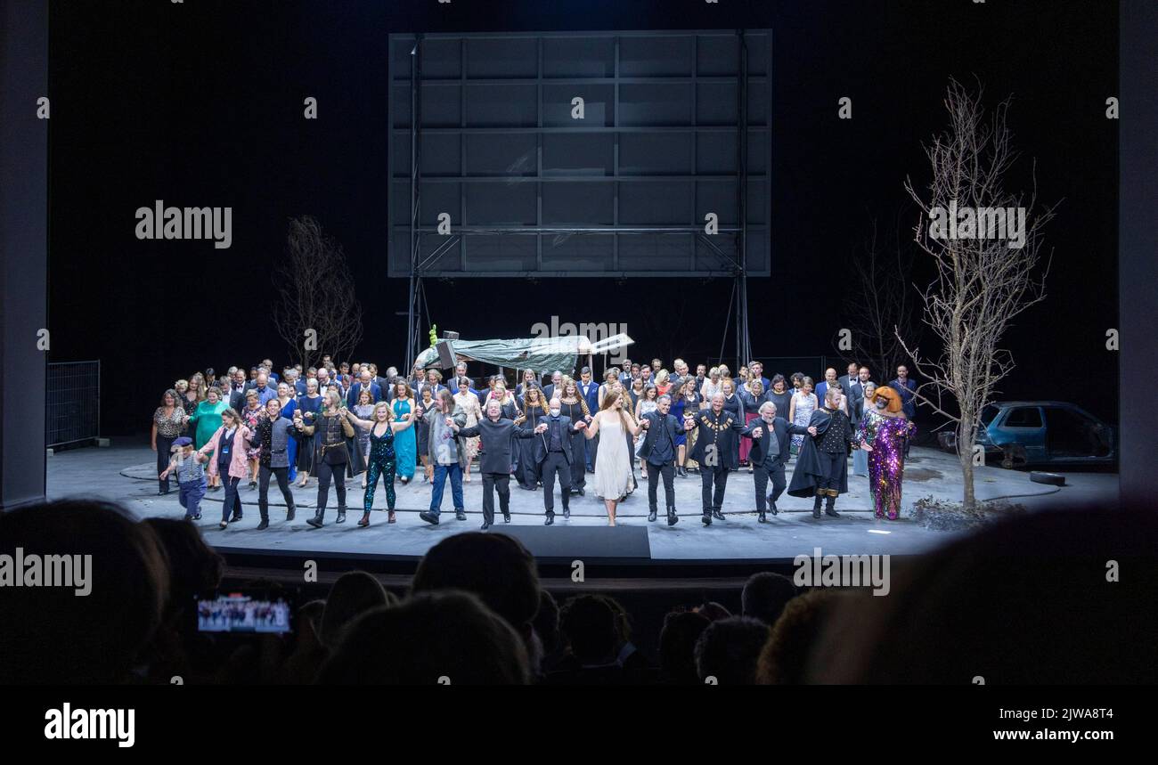 Rideau d'appel à Wagner Tannhauser, Bayreuth Opera Festival 2022, Bavière, Allemagne Banque D'Images