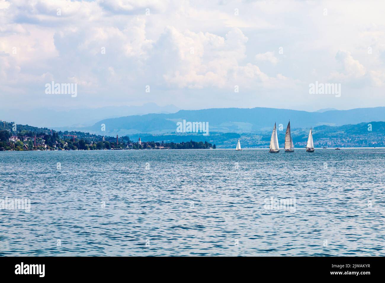 Voiliers sur le lac de Zurich, Zurich Suisse Banque D'Images