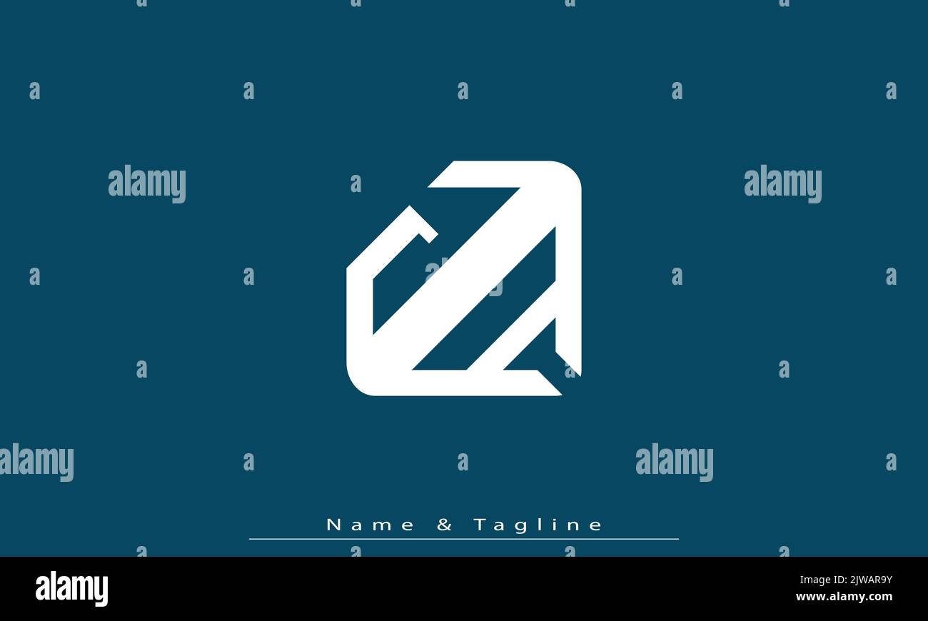 Lettres de l'alphabet initiales Monogram logo JA , AJ Illustration de Vecteur