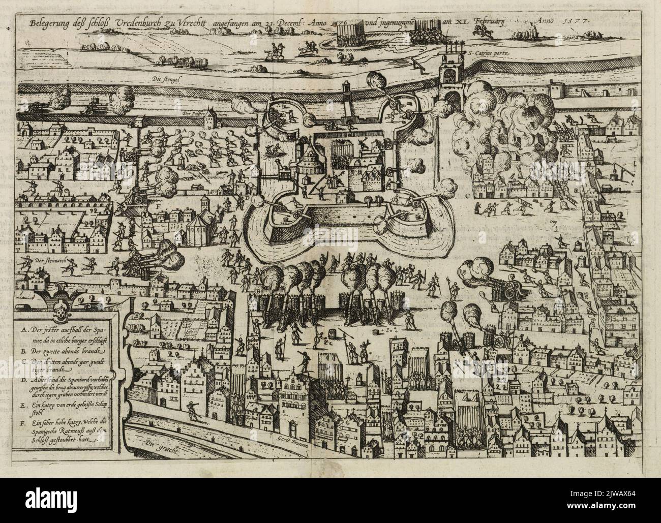 L'accès au château de Vredenburch zu Utrecht a commencé sur 21 décembre: Anno 1576 et le montant total [n] sur le XI Février 1577. Banque D'Images