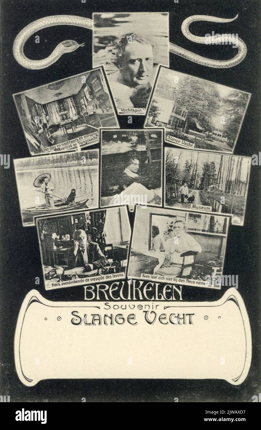 Collage des faces du huis Slangfecht à Breukelen et du propriétaire L.C. Dudok de Wit aka Kees de Tippelaar. Banque D'Images