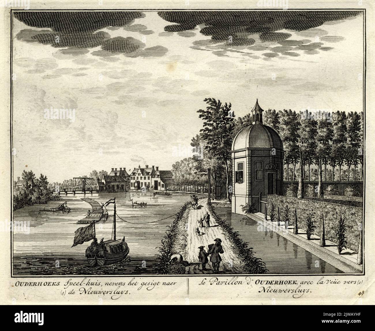 Ouderhoeks Speelthuis, en plus du naer / (1) de Nieuwersluys. // le Pavillon d 'Ouderhoek avec la Veüe vers (1) / Nieuwersluys. Banque D'Images