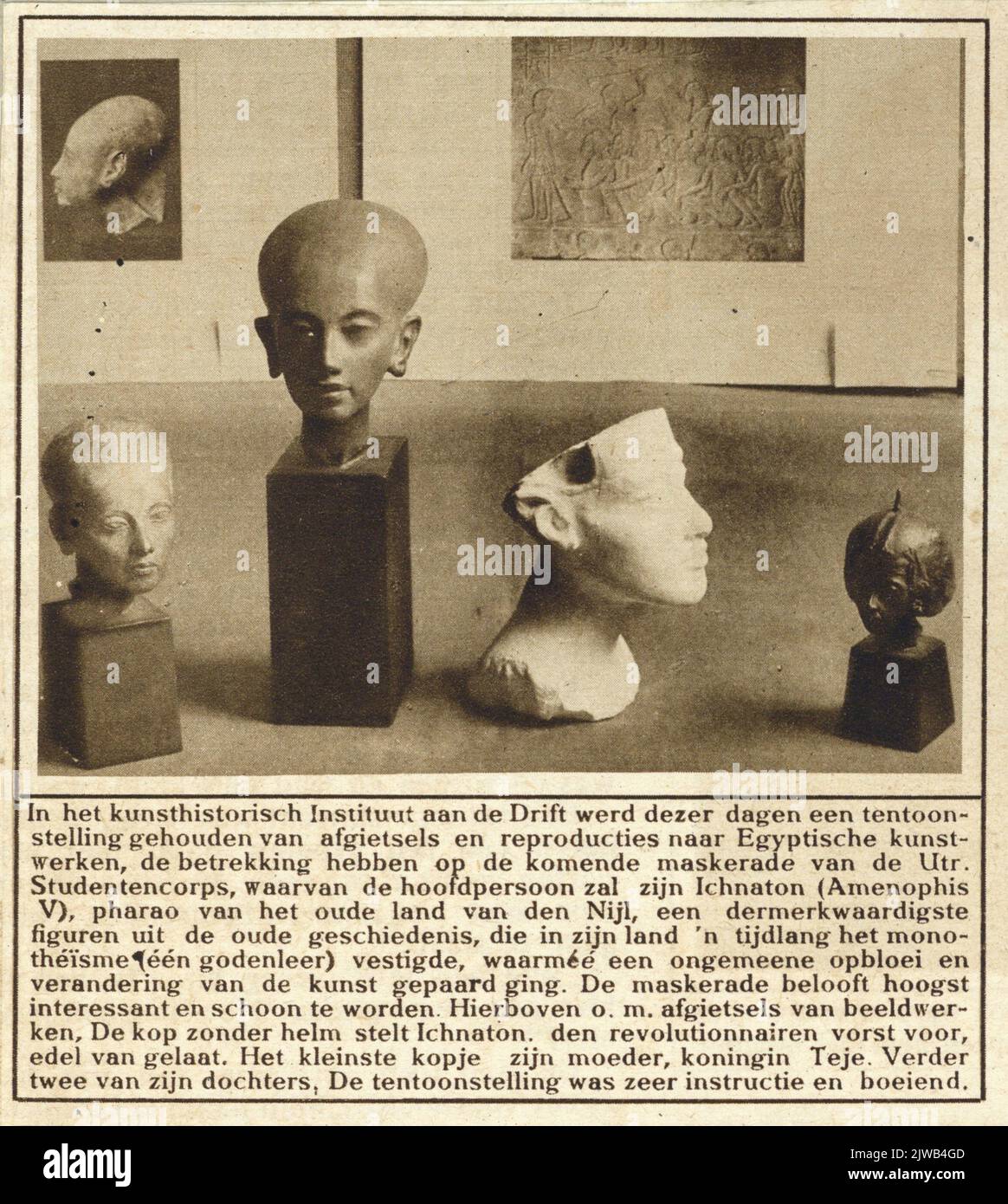 Ces jours-ci, une exposition de moulages et de reproductions d'œuvres d'art égyptiennes a eu lieu à l'Institut d'Histoire de l'Art sur la dérive, qui se rapporte à la prochaine mascarade de l'UTR. Corps étudiant ... Banque D'Images