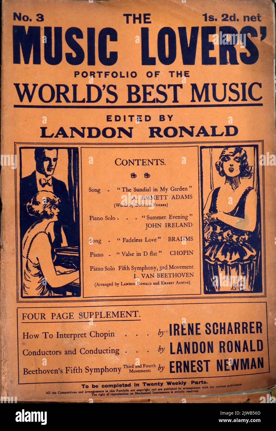 Le magazine Music Lovers, Portfolio of the Worlds Best Music, édité par Landon Ronald, NO3, publié par George Newnes Banque D'Images