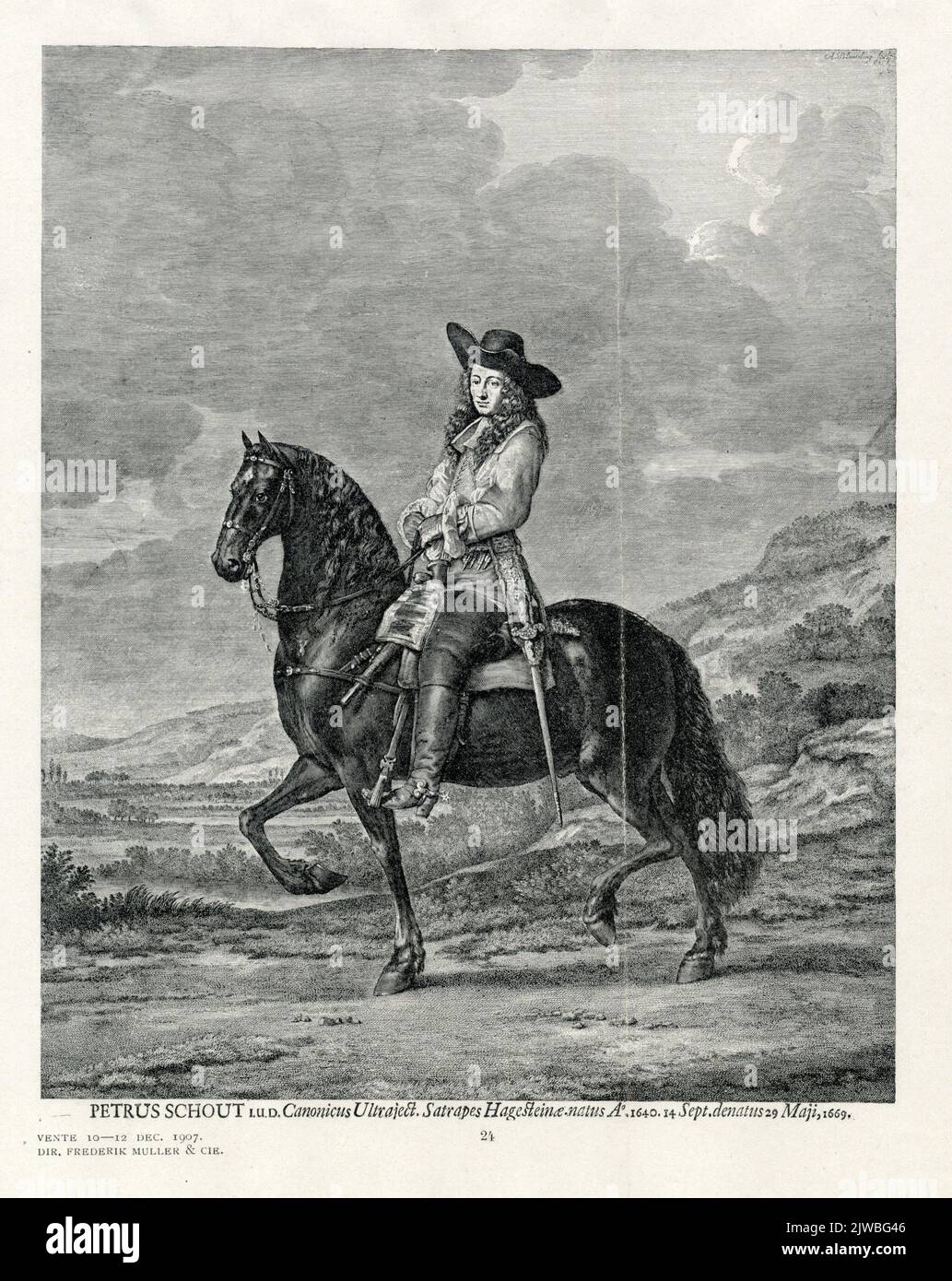 Peter Schout Canon de plus. Satrpes Hagesteinæ. Née Ao.1640,14 sept. Denatus 29maji, 1669. Banque D'Images