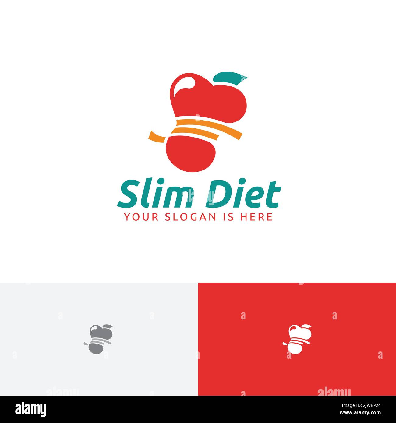 Slim Diet Santé fruits Santé vie logo Illustration de Vecteur