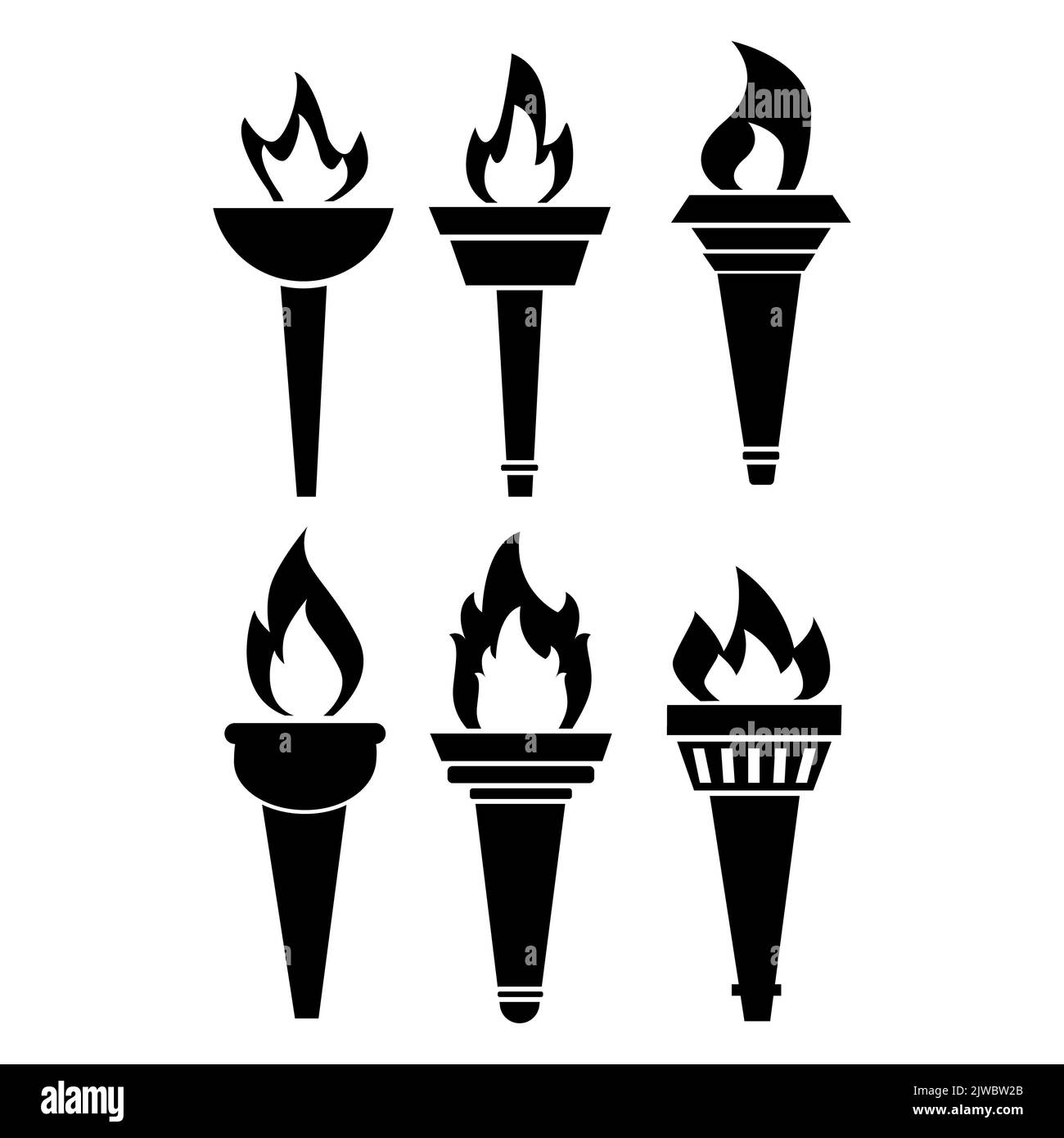 icône de la flamme sur fond blanc. logo de la torche. symbole du signe