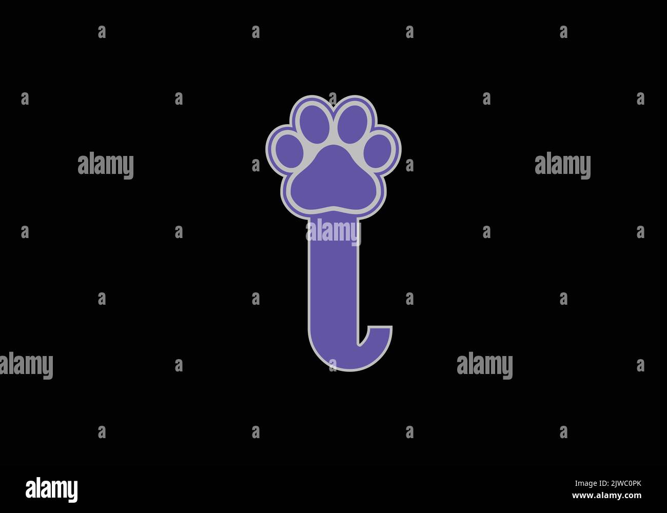 I Paw chien Paw initiale monogramme lettre i logo Design modèle vectoriel i lettre logo Design Illustration de Vecteur