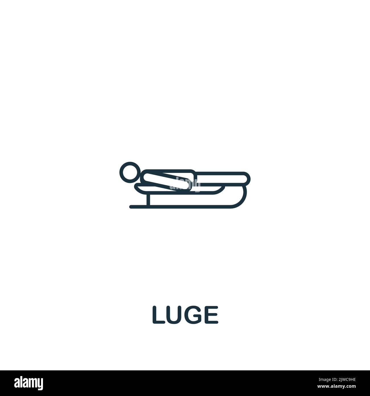 Icône Luge. Icône Line simple pour les modèles, la conception Web et les infographies Illustration de Vecteur