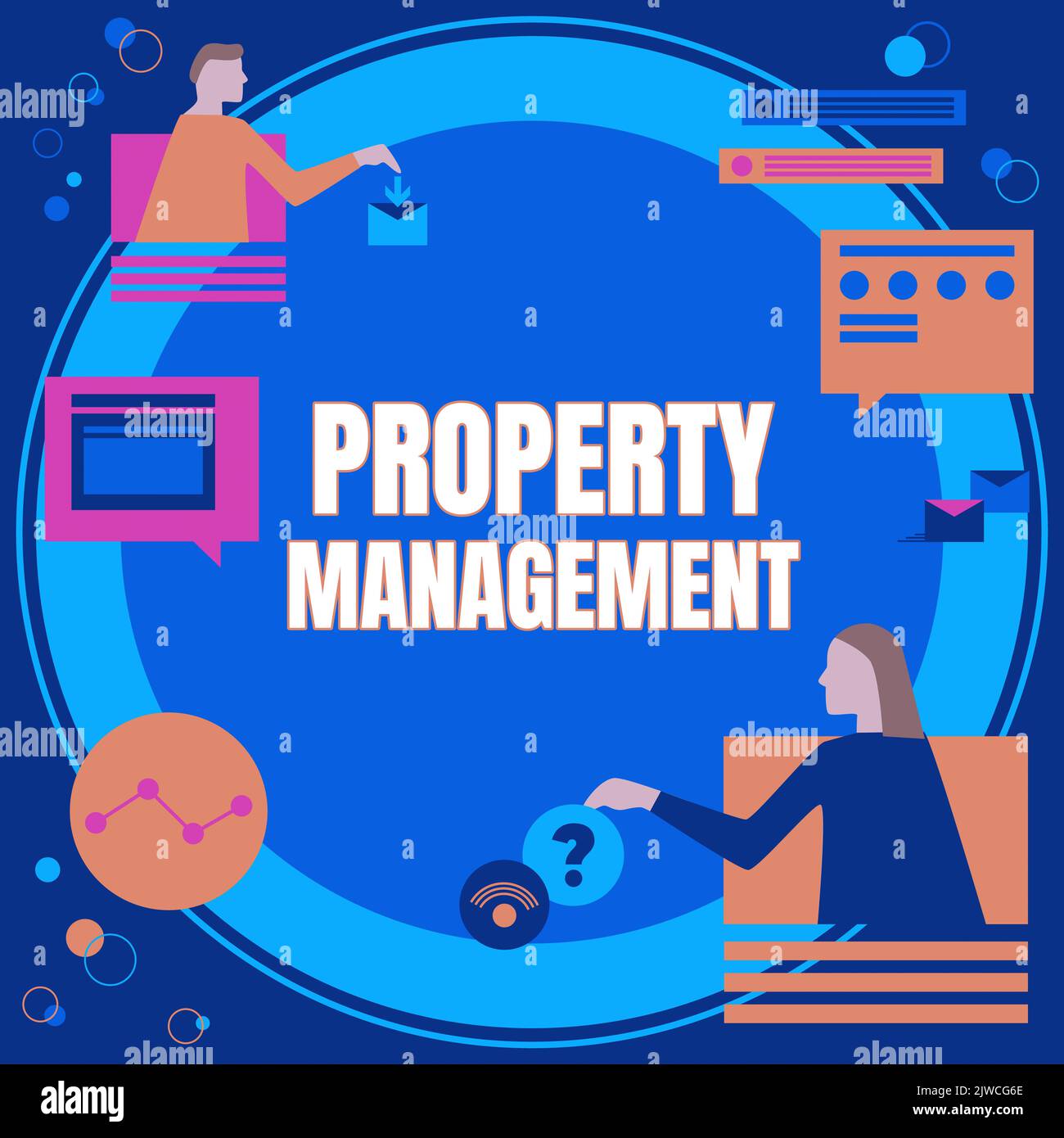 Légende de texte présentant Property Management. Mot pour la