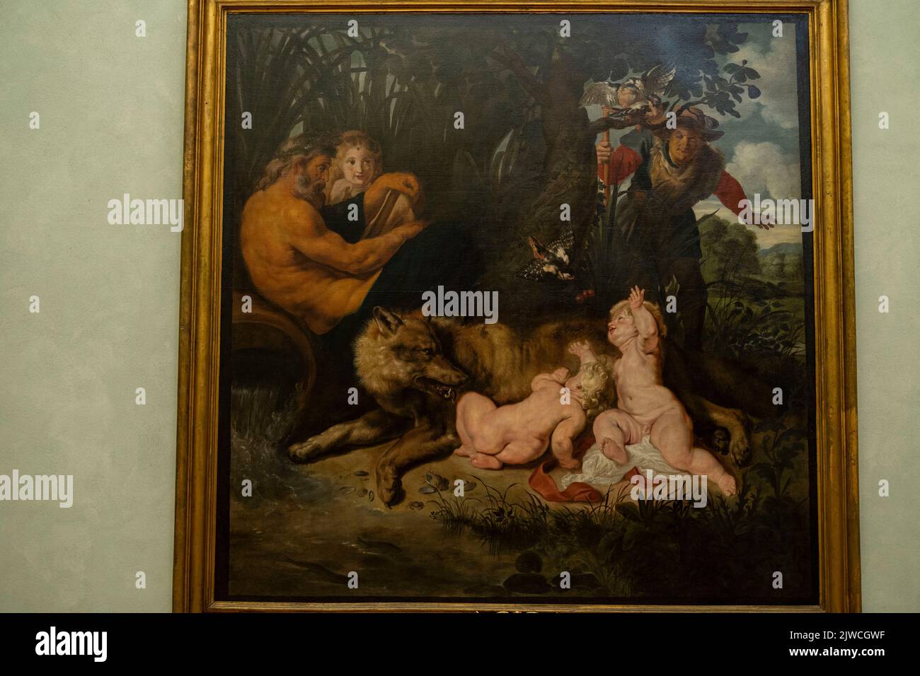 Rome, Italie - Musées du Capitole, Pinacoteca, peinture de Romulus et Remus par Rubens 1600 Banque D'Images