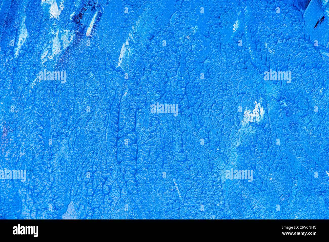 Une texture de peinture à l'huile bleue et blanche - arrière-plan marin Banque D'Images