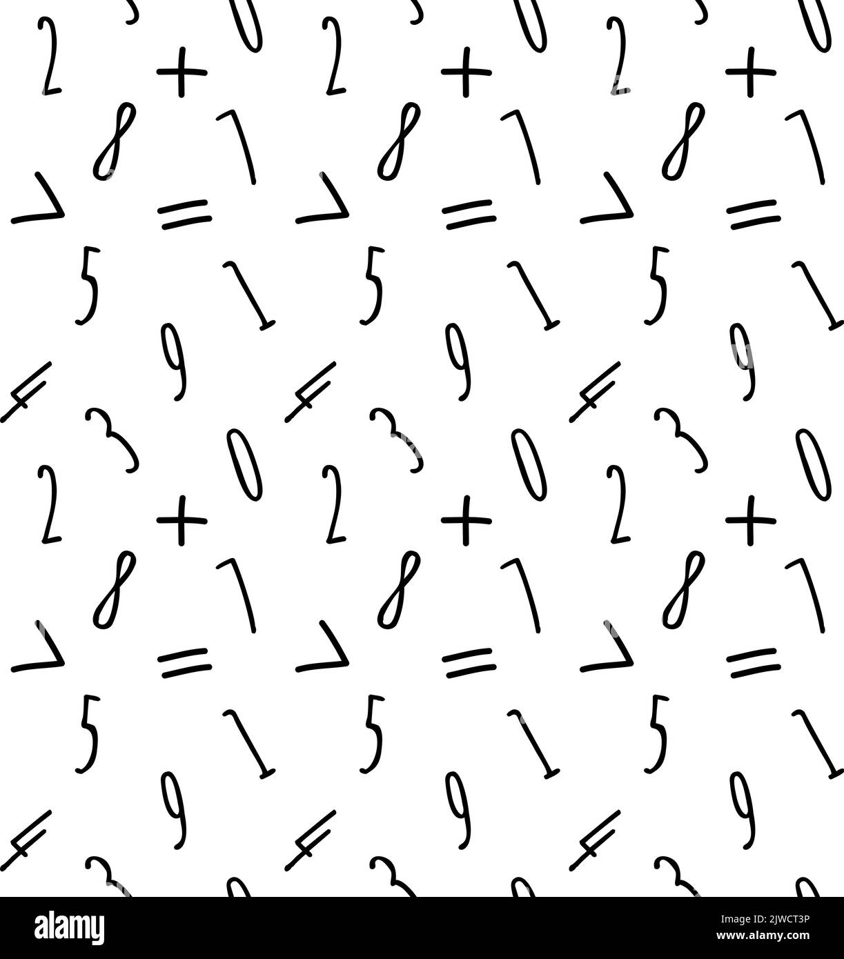 Seamless math symbols vector background Banque d’images noir et blanc