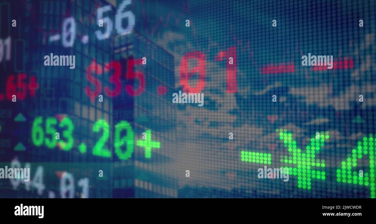 Image du traitement des données sur les bâtiments modernes Banque D'Images