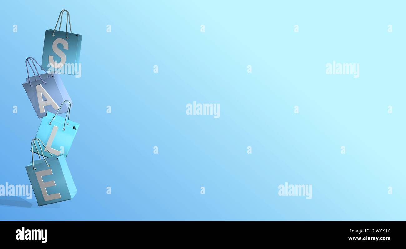 3D arrière-plan de vente bannière mode porte-sac sacs avec texte de vente et espace de copie arrière-plans idéaux pour la promotion publicitaire carte de vente ou événement de vente Banque D'Images