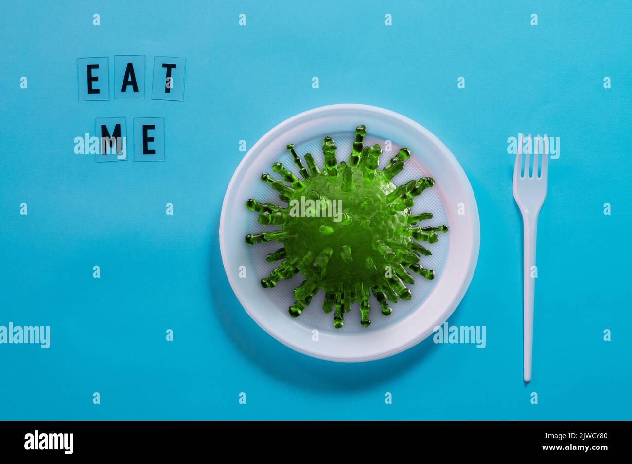 hantavirus danger manger vert microbe 3d rendu Banque D'Images