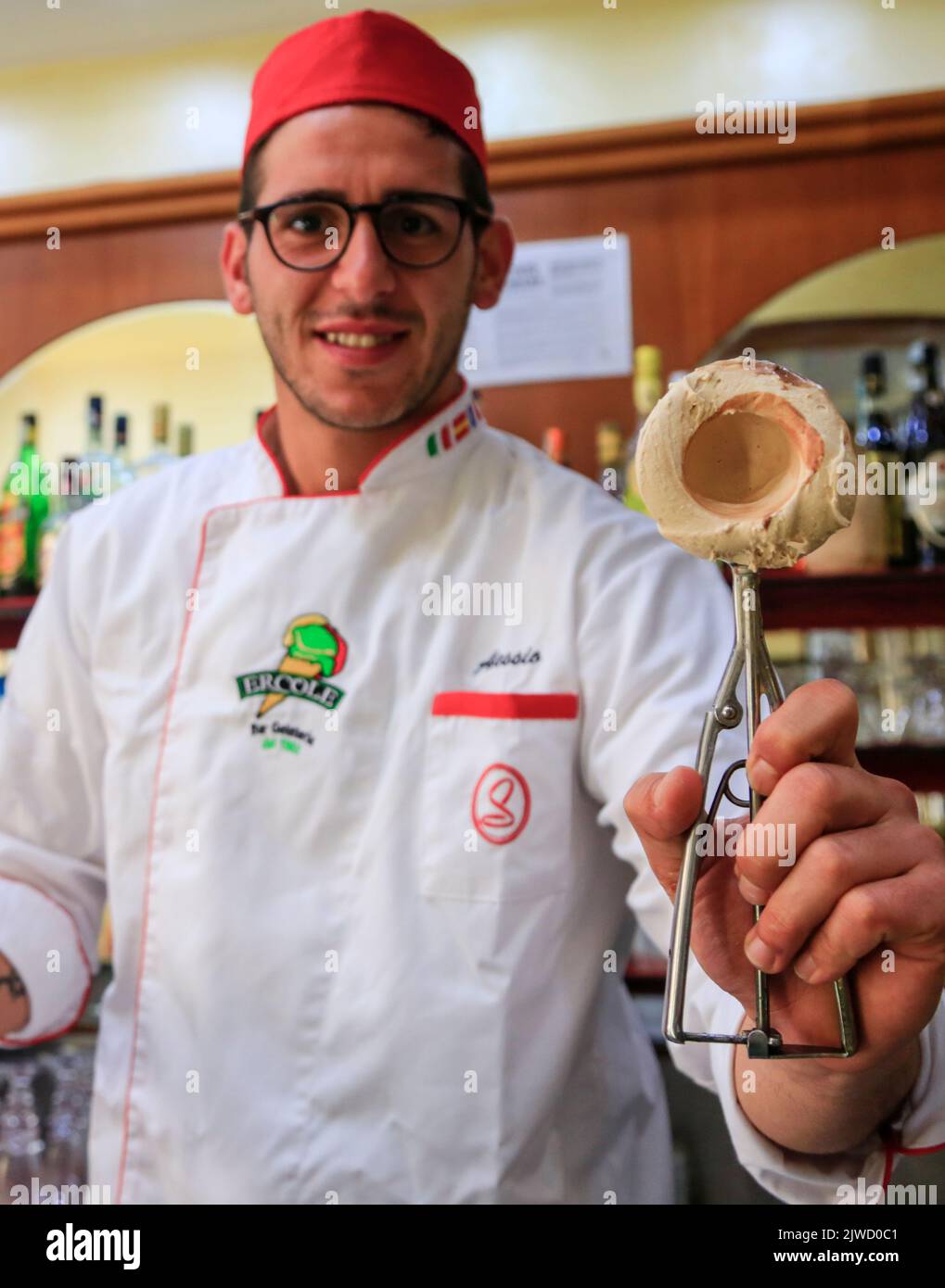 Italie, Calabre Tartufo di Pizzo la plus grande glace au monde Banque D'Images