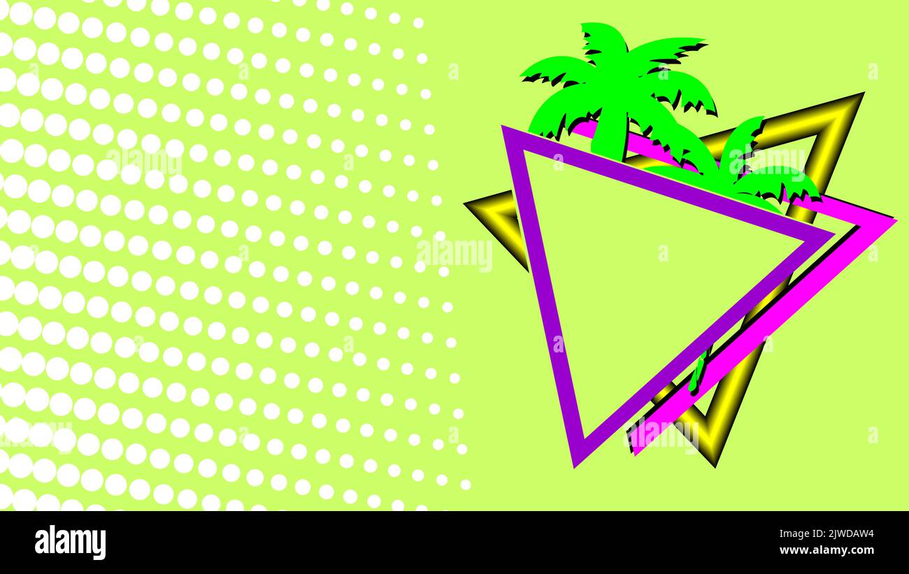 été palmiers silhouette hawaii arrière-plan postal coloré illustration style rétro en format vectoriel Illustration de Vecteur