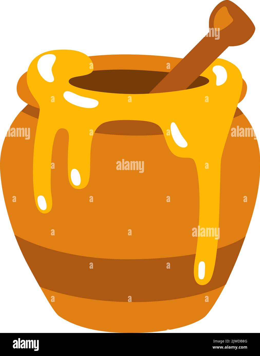 Illustration de pot à miel vectoriel en style dessin animé Illustration de Vecteur