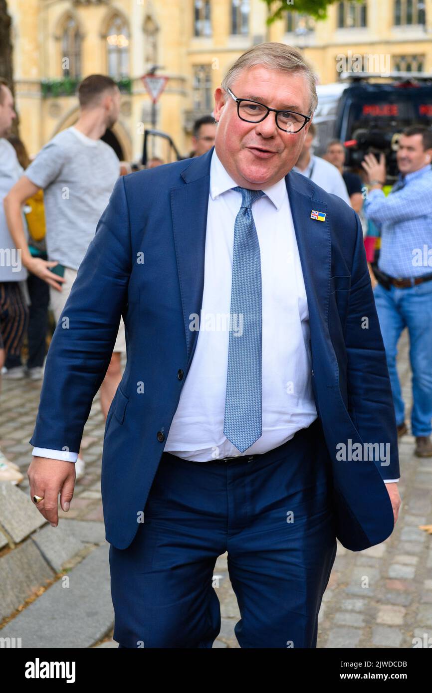 Londres, Royaume-Uni. 5 septembre 2022. Mark François arrive au Queen Elizabeth II Centre de Londres pour l'annonce du nouveau chef du parti conservateur et du prochain premier ministre. Date de la photo: Lundi 5 septembre 2022. Le crédit photo devrait se lire: Matt Crossick/Empics/Alamy Live News Banque D'Images