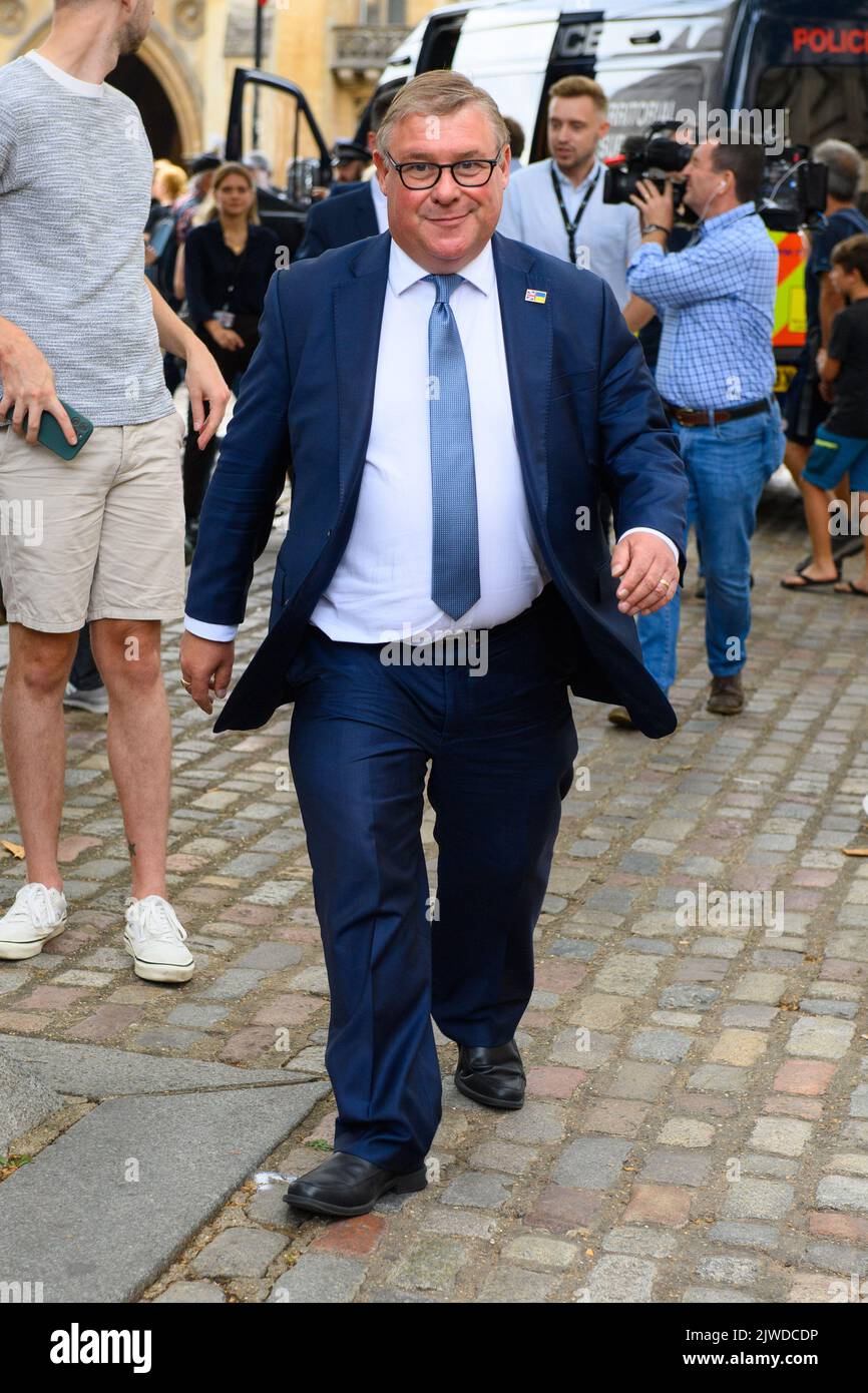Londres, Royaume-Uni. 5 septembre 2022. Mark François arrive au Queen Elizabeth II Centre de Londres pour l'annonce du nouveau chef du parti conservateur et du prochain premier ministre. Date de la photo: Lundi 5 septembre 2022. Le crédit photo devrait se lire: Matt Crossick/Empics/Alamy Live News Banque D'Images
