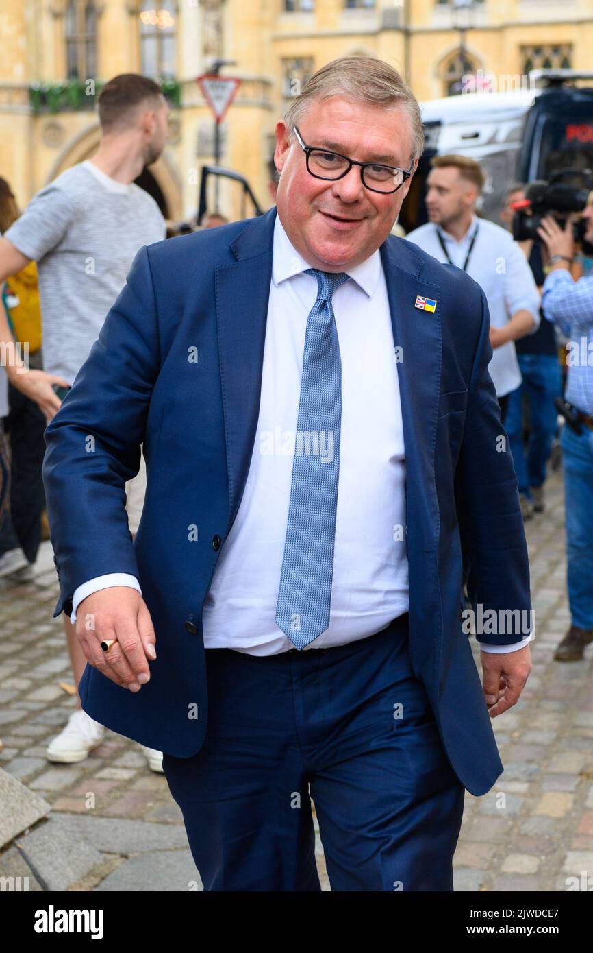 Londres, Royaume-Uni. 5 septembre 2022. Mark François arrive au Queen Elizabeth II Centre de Londres pour l'annonce du nouveau chef du parti conservateur et du prochain premier ministre. Date de la photo: Lundi 5 septembre 2022. Le crédit photo devrait se lire: Matt Crossick/Empics/Alamy Live News Banque D'Images