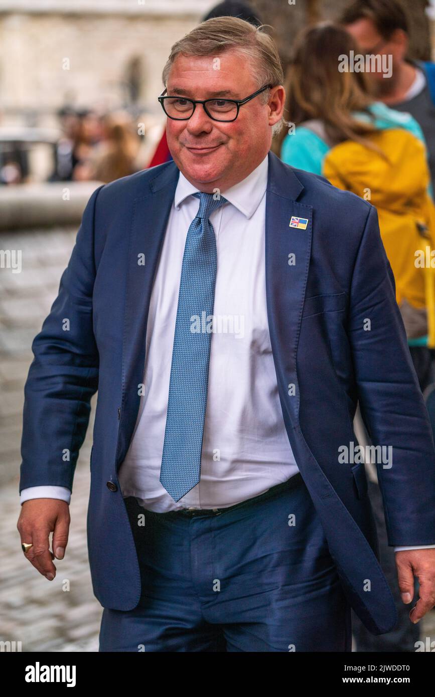 Londres, Royaume-Uni. 5 septembre 2022. Le député conservateur Mark François pour Rayleigh et Wickford arrive au centre de la Reine Elizabeth II à Westminster avant l'annonce d'un nouveau chef de parti conservateur et premier ministre. Credit amer ghazzal/Alamy Live News Banque D'Images