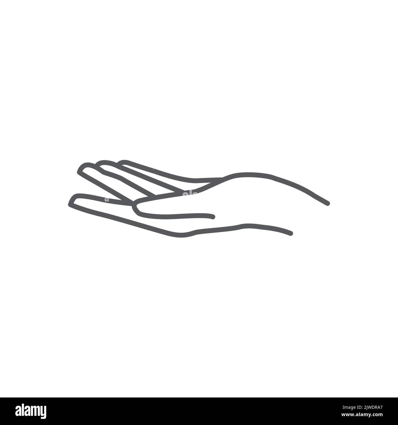 mouvement de dessin à la main donnant une conception linéaire. vecteur d'icône de main. symbole de main de l'icône de donner. Logo de soin des mains. Illustration vectorielle Illustration de Vecteur