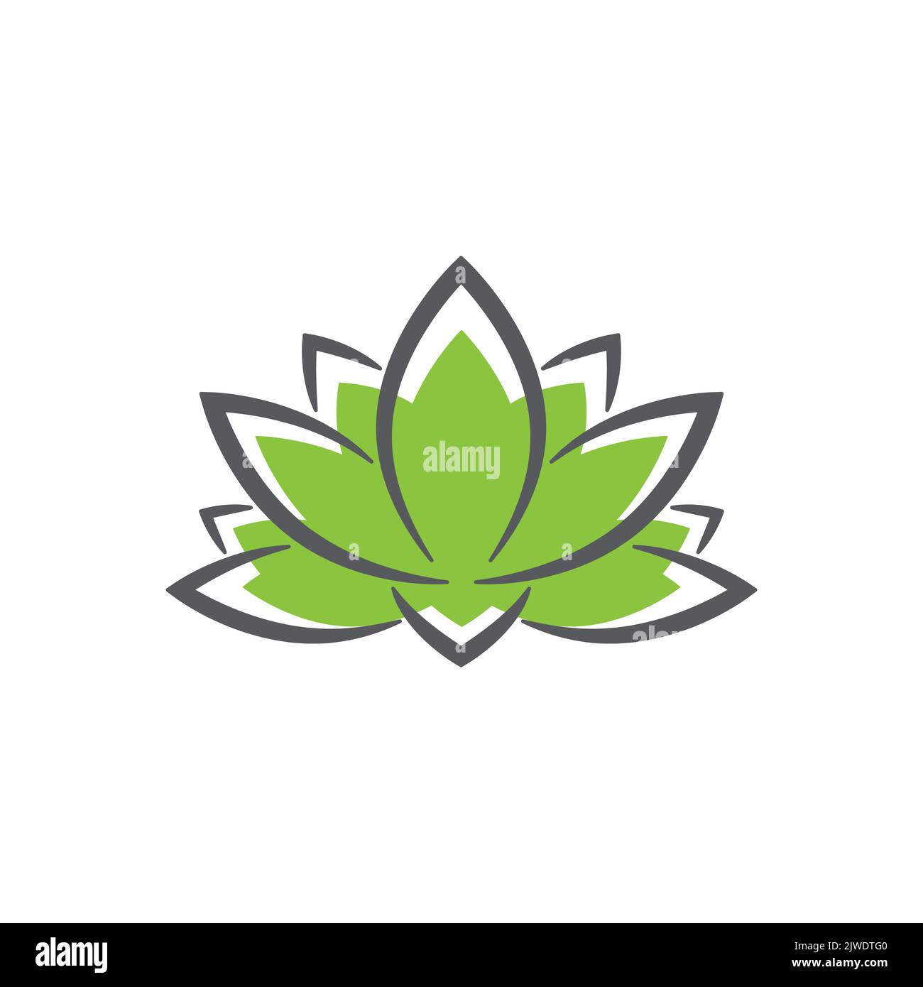 modèles de logo lotus linéaires. Logo vector Floral Linear lotus. Concevoir le contour de fleur de lotus. Illustration vectorielle. Icône Lotus. Illustration de Vecteur