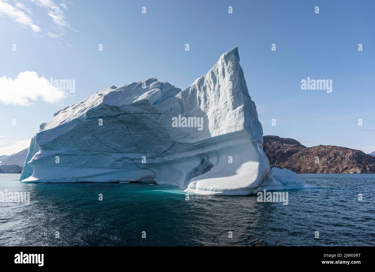 Icebergs dans Scoresby Sound, dans l'est du Groenland Banque D'Images