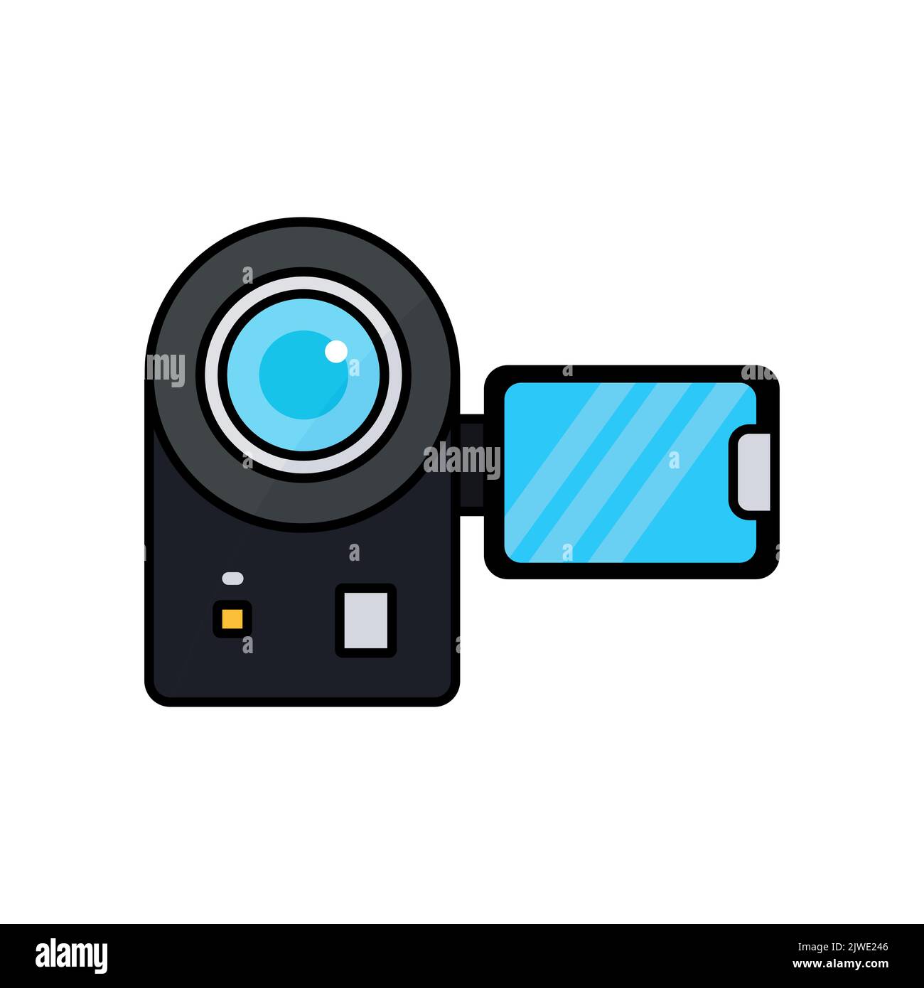 Icône de caméra vidéo. Icône en rapport avec l'électronique, technologie. Style d'icône de couleur de ligne, coloré. Conception simple modifiable Illustration de Vecteur