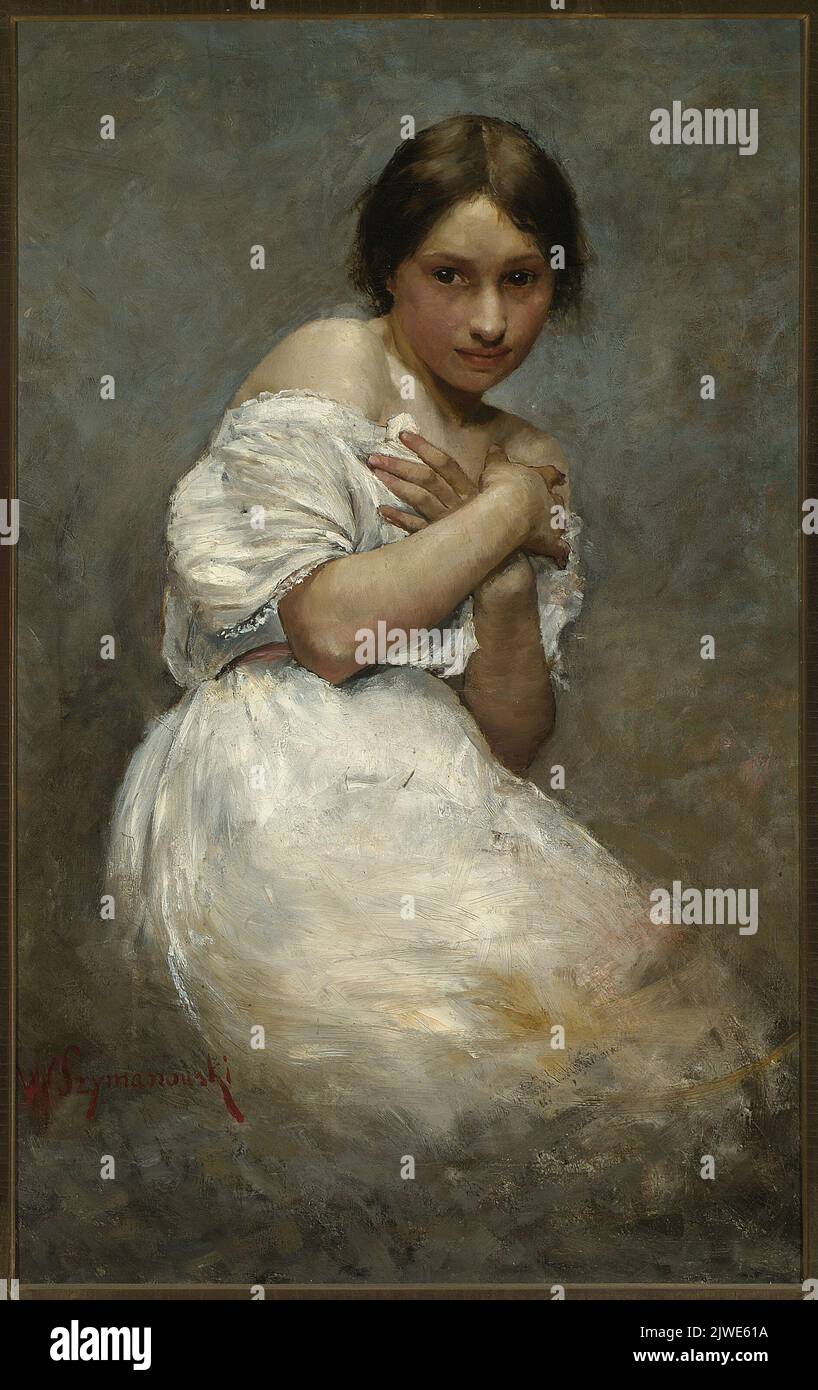 Portrait d'une fille. Szymanowski, Wacław (1859-1930), peintre Banque D'Images