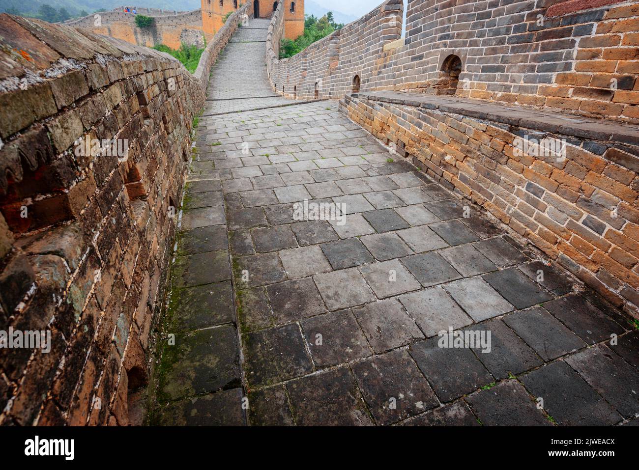Grande Muraille de Chine, à la section de Jinshanling au crépuscule. Banque D'Images