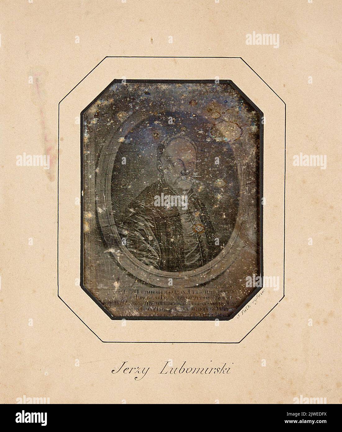 Portret Jerzego Sebastiana Lubomirskiego (1616-1667) - fotografia miedziorytu Jeremiasza Falcka z 1653 (lustrzane odbicie). Inconnu, photographe Banque D'Images