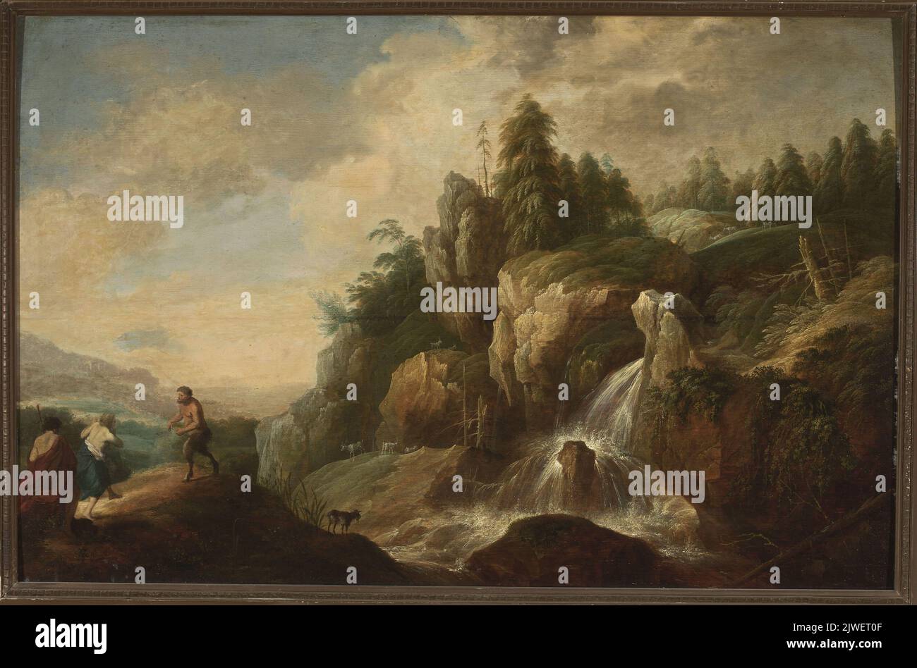 Paysage à une cascade. Keirincx, Alexander (1600-1652), peintre Banque D'Images